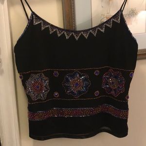 Gorgeous dressy black evening wear by Cache.  Sz L